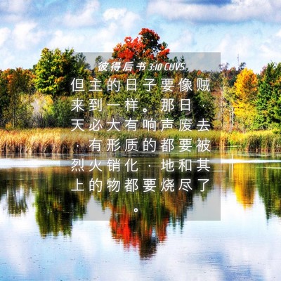 Picture 04 - 彼 得 后 书 3:10 CUVS - 但 主 的 日 子 要 像 贼 来 到 一 样 - Bible Verse Picture