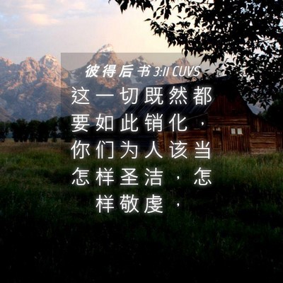 Picture 04 - 彼 得 后 书 3:11 CUVS - 这 一 切 既 然 都 要 如 此 销 化 ， - Bible Verse Picture