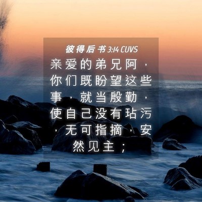 Picture 04 - 彼 得 后 书 3:14 CUVS - 亲 爱 的 弟 兄 阿 ， 你 们 既 盼 望 - Bible Verse Picture