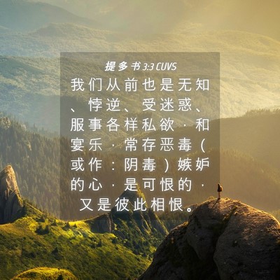 Picture 04 - 提 多 书 3:3 CUVS - 我 们 从 前 也 是 无 知 、 悖 逆 、 - Bible Verse Picture