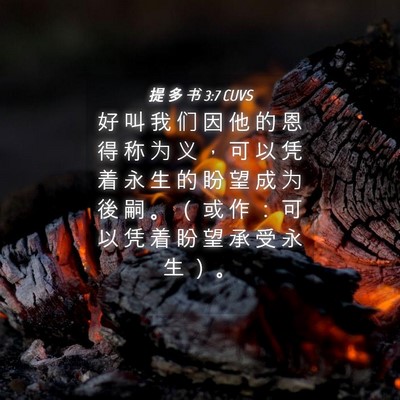 Picture 04 - 提 多 书 3:7 CUVS - 好 叫 我 们 因 他 的 恩 得 称 为 义 - Bible Verse Picture