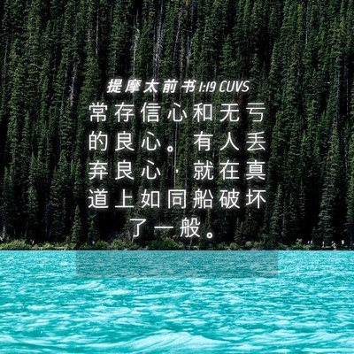 Picture 04 - 提 摩 太 前 书 1:19 CUVS - 常 存 信 心 和 无 亏 的 良 心 。 有 - Bible Verse Picture