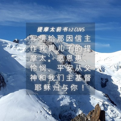 Picture 04 - 提 摩 太 前 书 1:2 CUVS - 写 信 给 那 因 信 主 作 我 真 儿 子 - Bible Verse Picture
