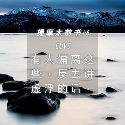 Picture 04 - 提 摩 太 前 书 1:6 CUVS - 有 人 偏 离 这 些 ， 反 去 讲 虚 浮 - Bible Verse Picture