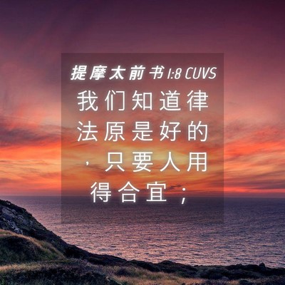 Picture 04 - 提 摩 太 前 书 1:8 CUVS - 我 们 知 道 律 法 原 是 好 的 ， 只 - Bible Verse Picture