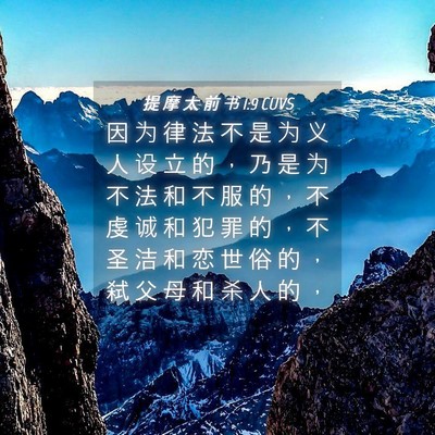 Picture 04 - 提 摩 太 前 书 1:9 CUVS - 因 为 律 法 不 是 为 义 人 设 立 的 - Bible Verse Picture