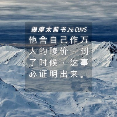 Picture 04 - 提 摩 太 前 书 2:6 CUVS - 他 舍 自 己 作 万 人 的 赎 价 ， 到 - Bible Verse Picture