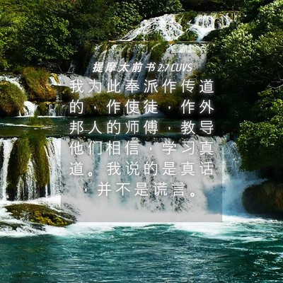 Picture 04 - 提 摩 太 前 书 2:7 CUVS - 我 为 此 奉 派 作 传 道 的 ， 作 使 - Bible Verse Picture