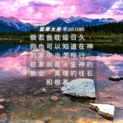 Picture 04 - 提 摩 太 前 书 3:15 CUVS - 倘 若 我 耽 延 日 久 ， 你 也 可 以 - Bible Verse Picture