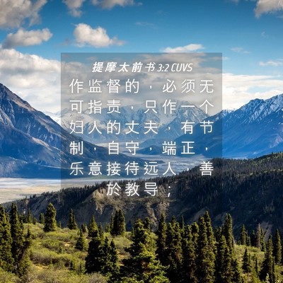 Picture 04 - 提 摩 太 前 书 3:2 CUVS - 作 监 督 的 ， 必 须 无 可 指 责 ， - Bible Verse Picture