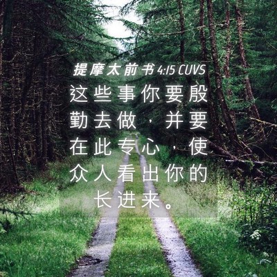 Picture 04 - 提 摩 太 前 书 4:15 CUVS - 这 些 事 你 要 殷 勤 去 做 ， 并 要 - Bible Verse Picture