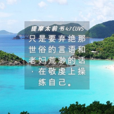 Picture 04 - 提 摩 太 前 书 4:7 CUVS - 只 是 要 弃 绝 那 世 俗 的 言 语 和 - Bible Verse Picture