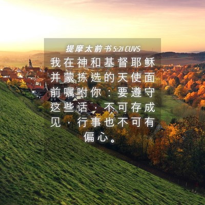 Picture 04 - 提 摩 太 前 书 5:21 CUVS - 我 在 神 和 基 督 耶 稣 并 蒙 拣 选 - Bible Verse Picture