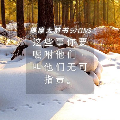 Picture 04 - 提 摩 太 前 书 5:7 CUVS - 这 些 事 你 要 嘱 咐 他 们 ， 叫 他 - Bible Verse Picture