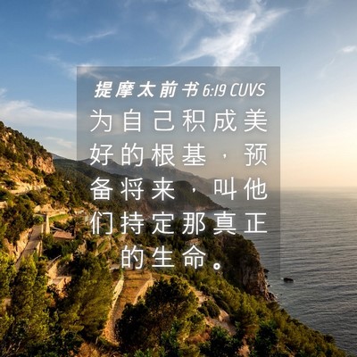 Picture 04 - 提 摩 太 前 书 6:19 CUVS - 为 自 己 积 成 美 好 的 根 基 ， 预 - Bible Verse Picture