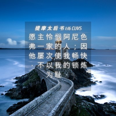 Picture 04 - 提 摩 太 后 书 1:16 CUVS - 愿 主 怜 悯 阿 尼 色 弗 一 家 的 人 - Bible Verse Picture