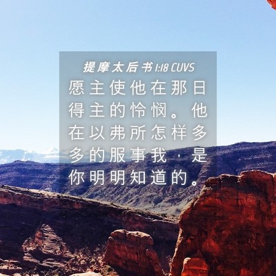 Picture 04 - 提 摩 太 后 书 1:18 CUVS - 愿 主 使 他 在 那 日 得 主 的 怜 悯 - Bible Verse Picture