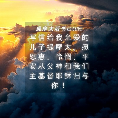 Picture 04 - 提 摩 太 后 书 1:2 CUVS - 写 信 给 我 亲 爱 的 儿 子 提 摩 太 - Bible Verse Picture