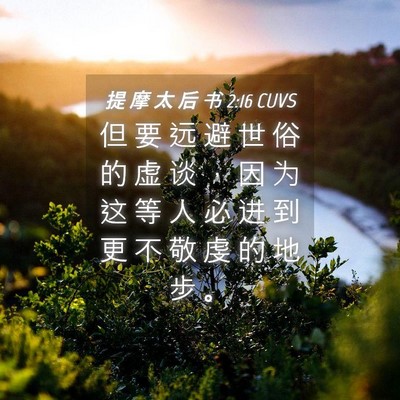 Picture 04 - 提 摩 太 后 书 2:16 CUVS - 但 要 远 避 世 俗 的 虚 谈 ， 因 为 - Bible Verse Picture