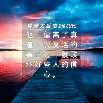 Picture 04 - 提 摩 太 后 书 2:18 CUVS - 他 们 偏 离 了 真 道 ， 说 复 活 的 - Bible Verse Picture