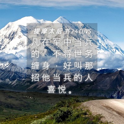 Picture 04 - 提 摩 太 后 书 2:4 CUVS - 凡 在 军 中 当 兵 的 ， 不 将 世 务 - Bible Verse Picture