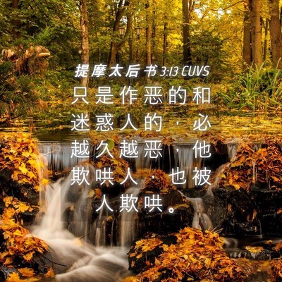 Picture 04 - 提 摩 太 后 书 3:13 CUVS - 只 是 作 恶 的 和 迷 惑 人 的 ， 必 - Bible Verse Picture