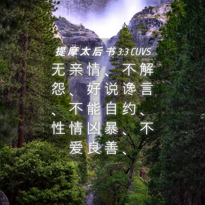 Picture 04 - 提 摩 太 后 书 3:3 CUVS - 无 亲 情 、 不 解 怨 、 好 说 谗 言 - Bible Verse Picture