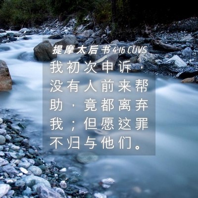 Picture 04 - 提 摩 太 后 书 4:16 CUVS - 我 初 次 申 诉 ， 没 有 人 前 来 帮 - Bible Verse Picture