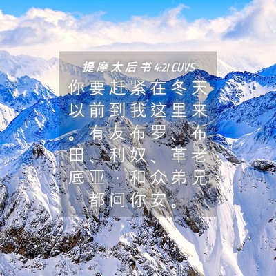 Picture 04 - 提 摩 太 后 书 4:21 CUVS - 你 要 赶 紧 在 冬 天 以 前 到 我 这 - Bible Verse Picture