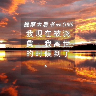 Picture 04 - 提 摩 太 后 书 4:6 CUVS - 我 现 在 被 浇 奠 ， 我 离 世 的 时 - Bible Verse Picture