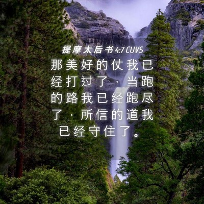 Picture 04 - 提 摩 太 后 书 4:7 CUVS - 那 美 好 的 仗 我 已 经 打 过 了 ， - Bible Verse Picture