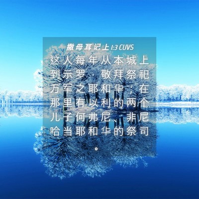 Picture 04 - 撒 母 耳 记 上 1:3 CUVS - 这 人 每 年 从 本 城 上 到 示 罗 ， - Bible Verse Picture