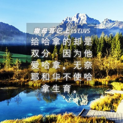 Picture 04 - 撒 母 耳 记 上 1:5 CUVS - 给 哈 拿 的 却 是 双 分 ， 因 为 他 - Bible Verse Picture