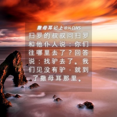 Picture 04 - 撒 母 耳 记 上 10:14 CUVS - 扫 罗 的 叔 叔 问 扫 罗 和 他 仆 人 - Bible Verse Picture