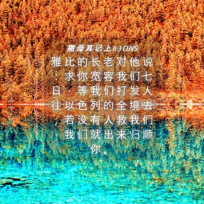 Picture 04 - 撒 母 耳 记 上 11:3 CUVS - 雅 比 的 长 老 对 他 说 ： 求 你 宽 - Bible Verse Picture