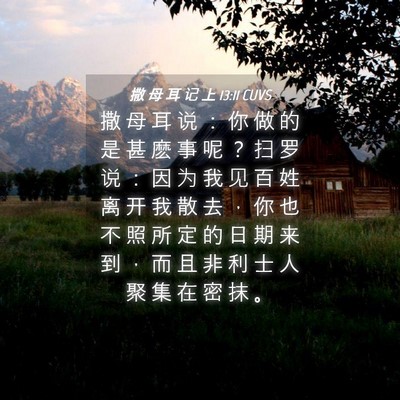 Picture 04 - 撒 母 耳 记 上 13:11 CUVS - 撒 母 耳 说 ： 你 做 的 是 甚 麽 事 - Bible Verse Picture