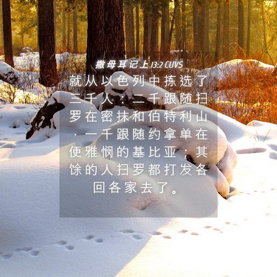 Picture 04 - 撒 母 耳 记 上 13:2 CUVS - 就 从 以 色 列 中 拣 选 了 三 千 人 - Bible Verse Picture