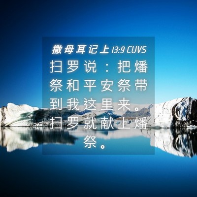 Picture 04 - 撒 母 耳 记 上 13:9 CUVS - 扫 罗 说 ： 把 燔 祭 和 平 安 祭 带 - Bible Verse Picture