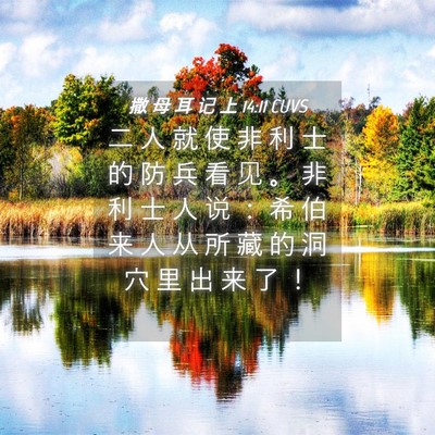Picture 04 - 撒 母 耳 记 上 14:11 CUVS - 二 人 就 使 非 利 士 的 防 兵 看 见 - Bible Verse Picture