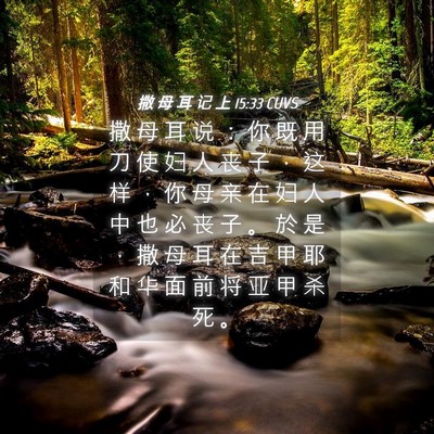 Picture 04 - 撒 母 耳 记 上 15:33 CUVS - 撒 母 耳 说 ： 你 既 用 刀 使 妇 人 - Bible Verse Picture