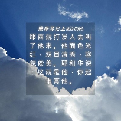 Picture 04 - 撒 母 耳 记 上 16:12 CUVS - 耶 西 就 打 发 人 去 叫 了 他 来 。 - Bible Verse Picture