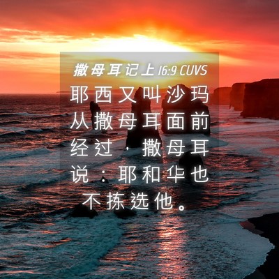 Picture 04 - 撒 母 耳 记 上 16:9 CUVS - 耶 西 又 叫 沙 玛 从 撒 母 耳 面 前 - Bible Verse Picture