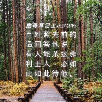 Picture 04 - 撒 母 耳 记 上 17:27 CUVS - 百 姓 照 先 前 的 话 回 答 他 说 ： - Bible Verse Picture