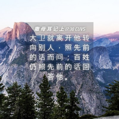 Picture 04 - 撒 母 耳 记 上 17:30 CUVS - 大 卫 就 离 开 他 转 向 别 人 ， 照 - Bible Verse Picture