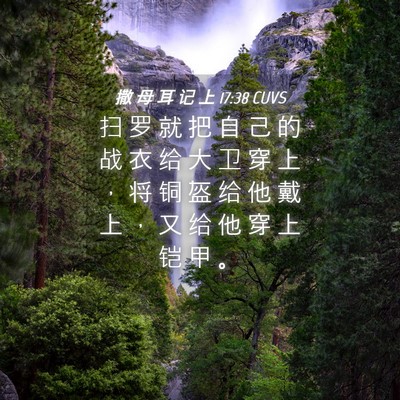Picture 04 - 撒 母 耳 记 上 17:38 CUVS - 扫 罗 就 把 自 己 的 战 衣 给 大 卫 - Bible Verse Picture