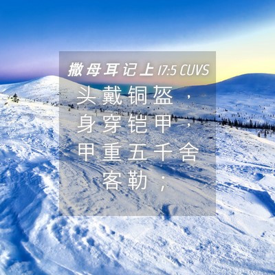 Picture 04 - 撒 母 耳 记 上 17:5 CUVS - 头 戴 铜 盔 ， 身 穿 铠 甲 ， 甲 重 - Bible Verse Picture