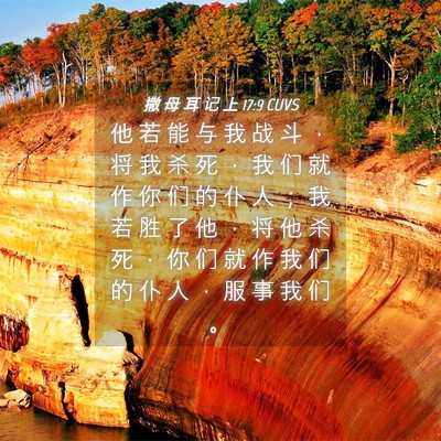 Picture 04 - 撒 母 耳 记 上 17:9 CUVS - 他 若 能 与 我 战 斗 ， 将 我 杀 死 - Bible Verse Picture