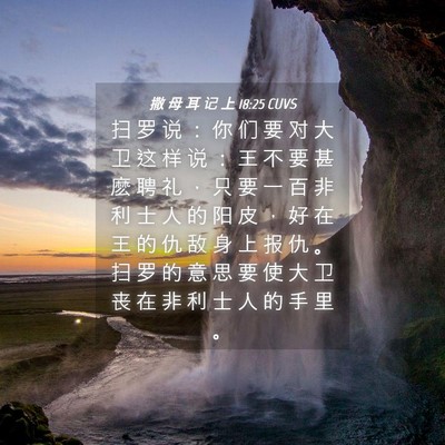 Picture 04 - 撒 母 耳 记 上 18:25 CUVS - 扫 罗 说 ： 你 们 要 对 大 卫 这 样 - Bible Verse Picture