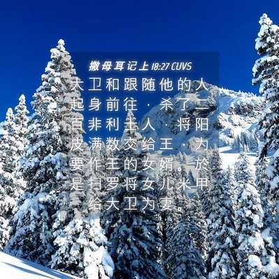 Picture 04 - 撒 母 耳 记 上 18:27 CUVS - 大 卫 和 跟 随 他 的 人 起 身 前 往 - Bible Verse Picture
