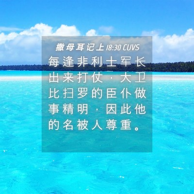 Picture 04 - 撒 母 耳 记 上 18:30 CUVS - 每 逢 非 利 士 军 长 出 来 打 仗 ， - Bible Verse Picture